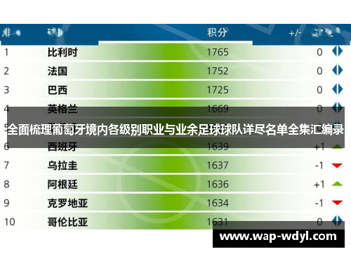 全面梳理葡萄牙境内各级别职业与业余足球球队详尽名单全集汇编录 全面梳理葡萄牙境内各级别职业与业余足球球队详尽名单全集汇编录